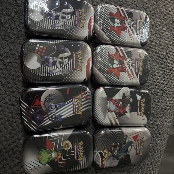 Other - Pokemon Mini Tin Display Black Bolt and White Flare Sealed, 8 Tins LOOK AT PICS